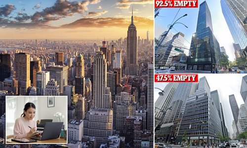 NYC office buildings are set to see $50 BILLION in value wiped out as nearly 54% of workers in the Big Apple continue to work from home, new research suggests
