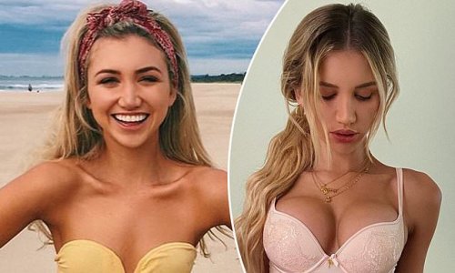 Aussie model Gabrielle Epstein, 27, looks almost unrecognisable in throwback photos from before her cosmetic surgery transformation