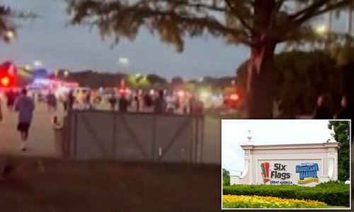 Kids forced to lock down and cower in fear at Six Flags in Illinois after shooter opens fire from a car in the parking lot - leaving three with gunshot wounds