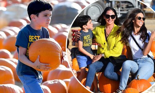 Simon Cowell's son Eric is treated to a day at the pumpkin patch