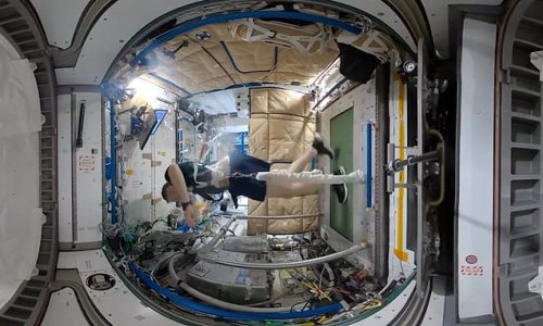 ISS astronaut demonstrates how to use a TREADMILL in space