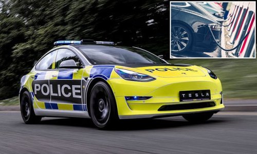 Electric police cars are 'running out of puff' on their way to countryside emergencies, police chief claims, as officers struggle to find rural charging points