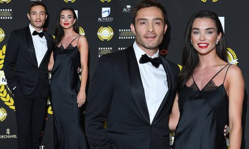 Amy Jackson turns heads in a slinky black dress as she joins dapper boyfriend Ed Westwick at the National Film Awards