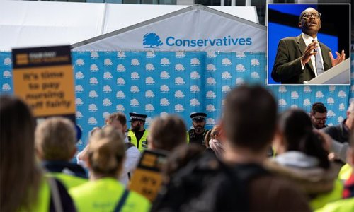 Conservative conference is locked down over 'potential security alert' moments before Kwasi Kwarteng's speech and block all entrances and exits