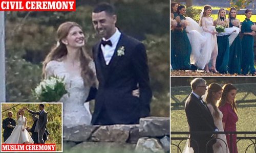 Bill and Melinda Gates walk daughter Jennifer Gates down the aisle
