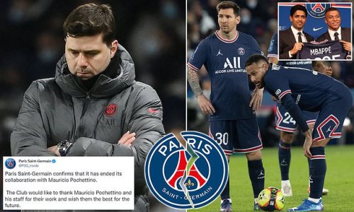 PSG FINALLY announce Mauricio Pochettino is SACKED in a brutal 35-word statement after weeks spent as a dead man walking, even after winning the Ligue 1 title... as Christophe Galtier takes his job