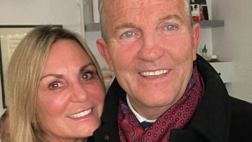 Bradley Walsh makes a rare appearance with his wife Donna Derby as they head to the theatre to...