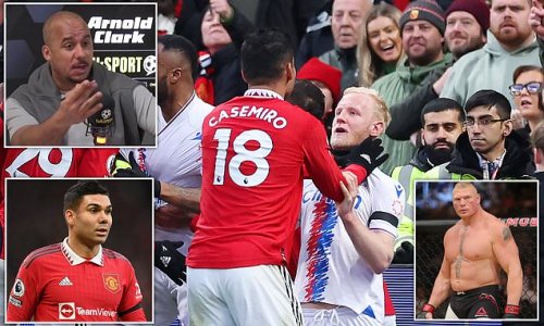 Gabriel Agbonlahor suggests Casemiro should have been ARRESTED for grabbing Will Hughes by the throat against Crystal Palace, and compares the act to 'Brock Lesnar in the UFC' following the Brazilian's shock red card