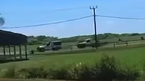 Wild moment cop car is chased by allegedly stolen vehicle as police pursuit is turned on its head in crime-riddled state