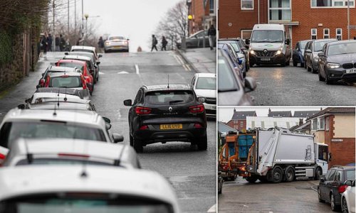 Angry residents say they are 'trapped' in daily parking hell and left unable to move their cars off their drives because college students are clogging up road with their vehicles