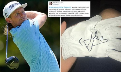Cam Smith wins fans over with big-hearted gesture after he hit a spectator with a tee shot - as he's jeered by crowd over anticipated $140million defection to rebel LIV series