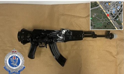Man allegedly walking the street with what appeared to be an AK-47 assault rifle causes citywide panic - before cops realised what the item was