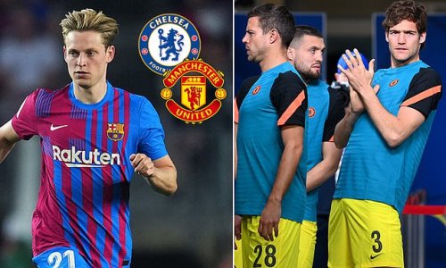 Chelsea 'enter the race for Frenkie de Jong' with Manchester United set for competition in their pursuit of the Barcelona midfielder... and the Blues 'are willing to include Cesar Azpilicueta AND Marcos Alonso in a £51m players-plus-cash-deal'