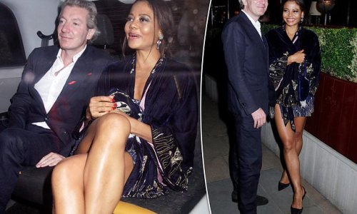 Emma Weymouth wears a mini dress for a night out in London