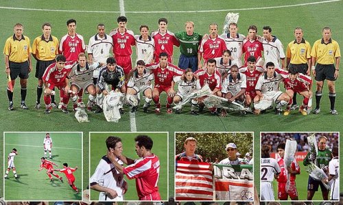 FLASHBACK: USA's 1998 World Cup clash with Iran was rife with political turmoil until both teams embraced in a heart-warming pregame photo... paving the way for America's CRUSHING defeat