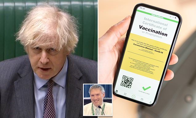 Show your NHS app to get into the pub? Ministers mull 'Covid passport' system to prove you have had vaccine OR tested negative for access to venues - as Boris Johnson admits shutting out people who 'genuinely' refuse a jab could be 'discriminatory'