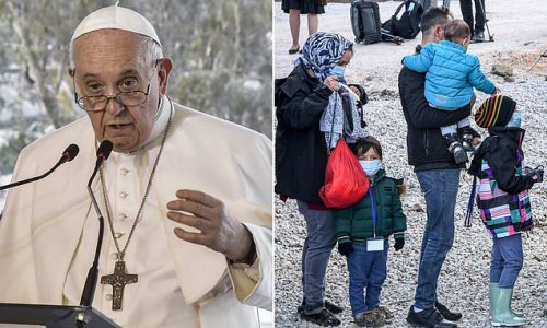 Pope Francis calls neglect of migrants the 'shipwreck of civilisation’ as he returns to camp on Lesbos five years on from his first visit