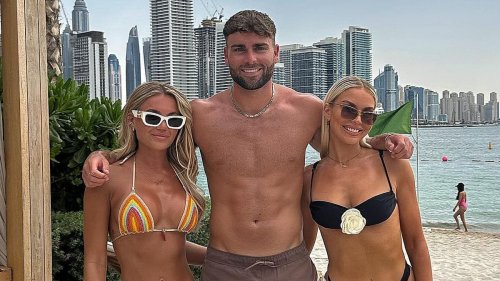 Love Island's Molly Smith shows off her toned figure in a colourful bikini as she joins shirtless...