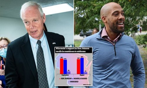Republican Ron Johnson pulls AHEAD in nail-biting Wisconsin Senate race - as Democrat Mandela Barnes' tweets calling Trump a 'Russian spy, AOC 'his president' and saying shot Steve Scalise was 'taking one for the team' are unearthed