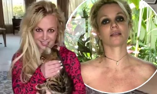 Britney Spears shares another nude snap to social media... before striking a pose with her cat