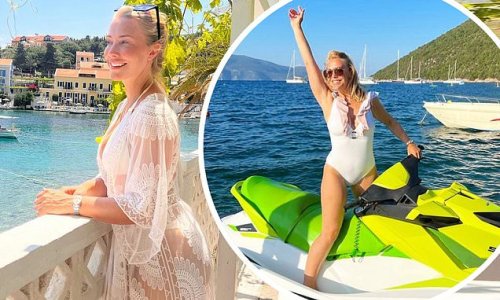 A Place In The Sun's Laura Hamilton sizzles in a white swimsuit after sparking speculation she's reconciled with ex-husband Alex Goward