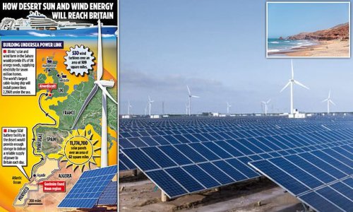 Ready for a blast of Saharan sunshine? Whitehall officials discuss £18BILLION plan to harness African desert’s solar and wind power that could slash British homeowners’ bills