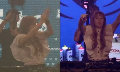Angela Rayner hits the wheels of steel: Labour's deputy leader shows off her dance moves as she gets behind the turntables at charity battle of the DJs