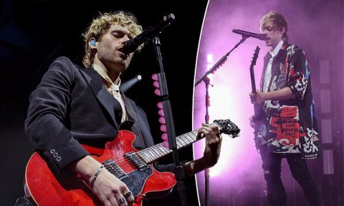 5 Seconds of Summer opt for edgy outfits as they rock the stage in Melbourne during their Take My Hand World Tour