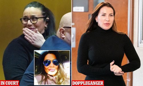 Just Desserts! Former Russian dominatrix attempted to kill her doppelganger friend by poisoning a CHEESECAKE in bid to steal her identity - as she shrugs off incident with a smile in court