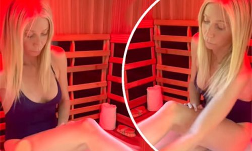 Gwyneth Paltrow, 49, shares her latest beauty hack as she demonstrates her pre-shower skin brushing technique while wearing a plunging backless swimsuit for new Goop video