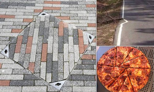 Perfectionists, look away now! Infuriating snaps will set your teeth on edge - from mismatched pavement tiles to uneven road lines
