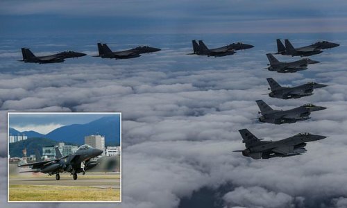 South Korea scrambles 30 fighter jets after Kim Jong-un sends 12 warplanes close to border for bombing drills - hours after ballistic missile tests