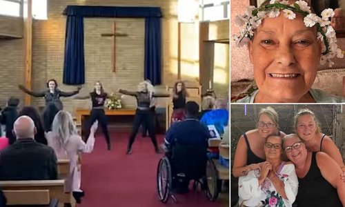 Moment flash mob bursts into funeral service dancing to Another One