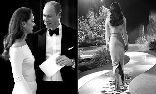 Anything Harry and Meghan can do... Prince and Princess of Wales release stunning loved-up black and white portrait from behind the scenes at Earthshot prize