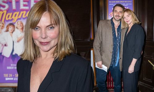 Samantha Womack is seen for the first time since announcing she's cancer-free as she enjoys a date night with boyfriend Oliver Farnworth at the Steel Magnolias opening night