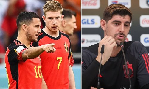 'Who leaked this? If it gets out, it's his last day in the national team': Thibaut Courtois issues a chilling warning to his Belgium team-mates amid reports of a dressing-room clash... but Eden Hazard denies there was a rift after Morocco defeat