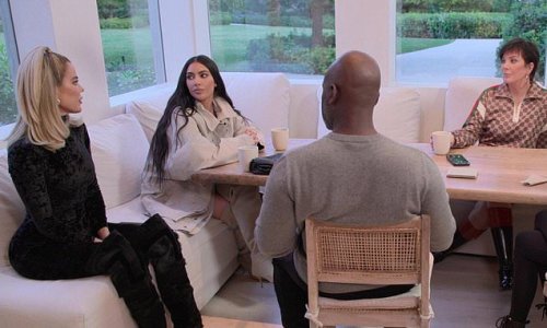 'I'm sorry guys': Kim Kardashian hints at MAJOR secret drama between Kanye West and her family as she apologizes for the way rapper 'treated' them 'for years'... and slams him for trashing her in song