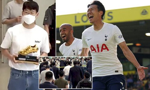 Son Heung-min is given hero's welcome back in South Korea as he shows off the Premier League Golden Boot in front of adoring fans