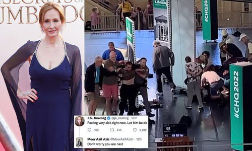 JK Rowling gets a death threat from Iran-supporting Islamist extremist telling her 'you are next' after she backed stabbed author Salman Rushdie - while his attacker is charged with attempted murder in US