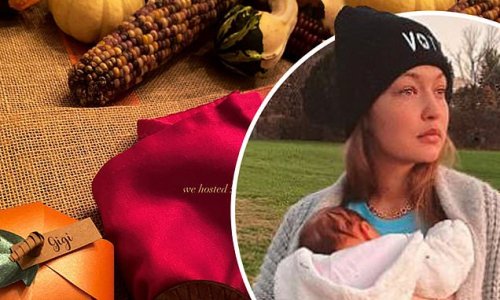 Gigi Hadid shares lovely snaps of her house and table spread as she hosts a Thanksgiving meal for the first time at home: 'My first TG hosting gig'