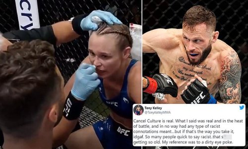 UFC fighter incredibly claims he is a victim of 'cancel culture' after facing huge backlash for branding a female competitor a 'dirty f***ing Brazilian' on live TV, while she fought his girlfriend
