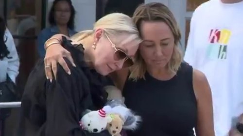 Emotional scenes as Ash Good's grieving family break down at memorial