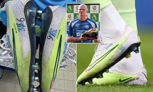 The secrets behind Erling Haaland's golden boots: Man City star's custom-made Nike Phantom GX Elites cost £244, weigh 7oz (less than 2 hake fillets!) and fit like a slipper for pyjama-loving star