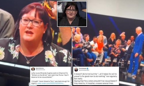 'If you voted Tory you don't deserve to be resuscitated by the NHS': Outrage at nurse's shocking outburst during Jeremy Vine debate years after she ranted about Brexit on Question Time