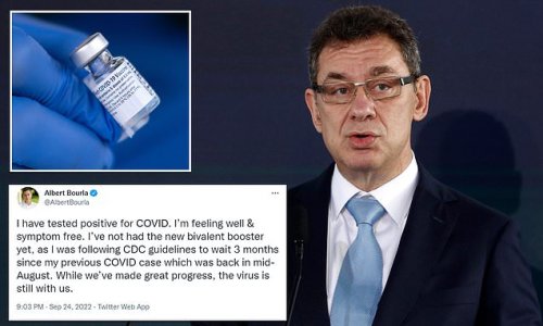 Quadruple-vaccinated Pfizer boss, 60, tests positive for Covid for the second time in a MONTH