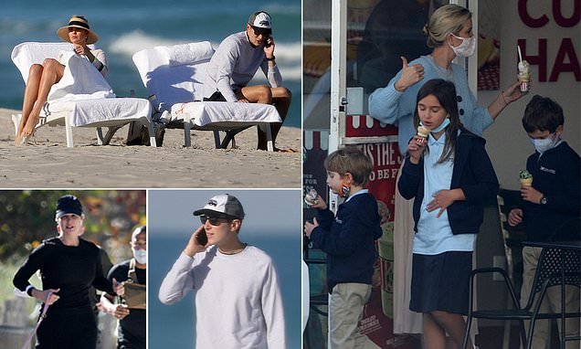 EXCLUSIVE: First pictures of Ivanka and Jared settling into Miami life show the power couple lounging on the beach, buying ice cream for their kids and keeping fit