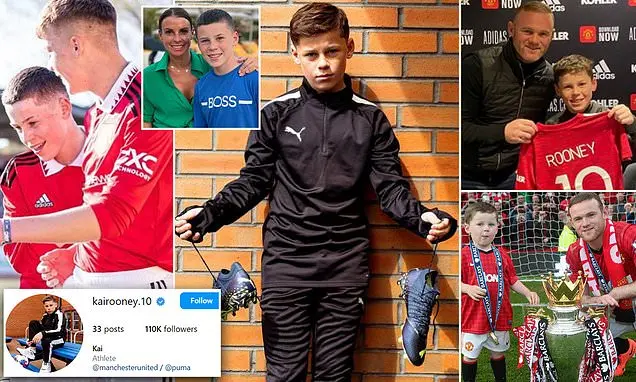 How Wayne Rooney's son Kai is following in his father's football boots: Boy  wonder, 13, scored 56 goals for Man United's youth team last year, has a Puma  boot deal and 110K