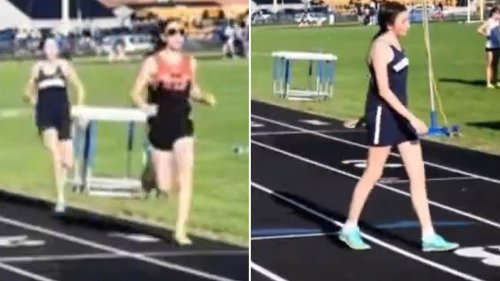 Girl's heartbreaking act of disappointment after she lost race to trans rival