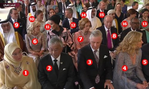 A VERY exclusive guest list! Who’s who at the royal wedding of the summer as Crown Prince Hussein of Jordan and Rajwa Al-Saif tie the knot