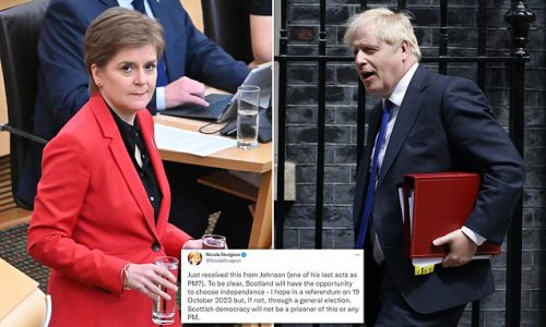 Nicola Sturgeon releases letter showing Boris Johnson has REFUSED to let her hold a second independence referendum as PM 'enters endgame'